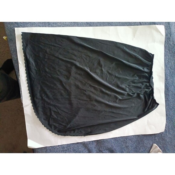 Warner's Perfect Measure Half Slip Size Medium Curved Hem Black Silky Lace Trim - Picture 10 of 10